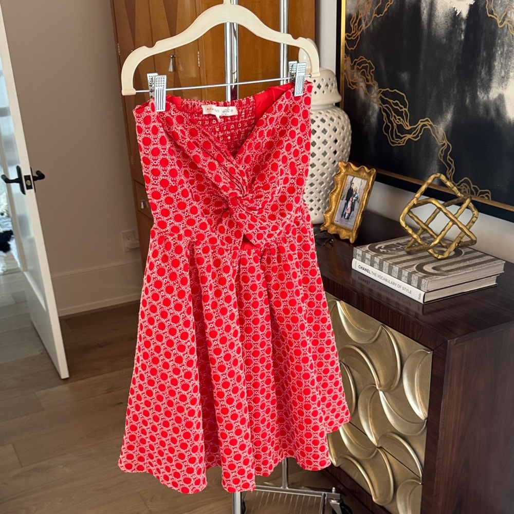 Altar'd State Strapless Red and White Dress